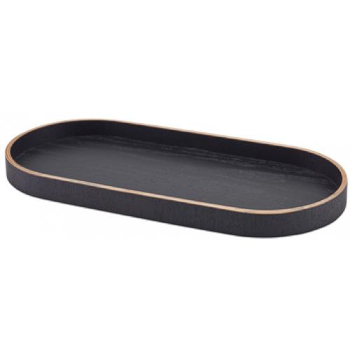 Tray - Oval - Wood Veneer - Black - 35cm (13.75&quot;)