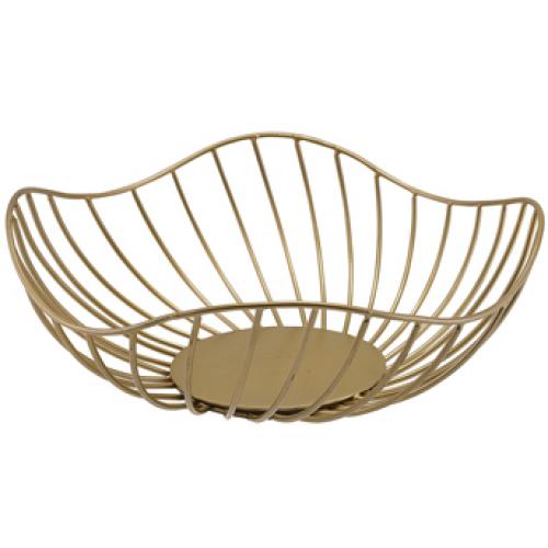 Lotus Leaf Display Basket - Wire - Gold - 28.5cm (11.25&quot;) - 10cm Deep