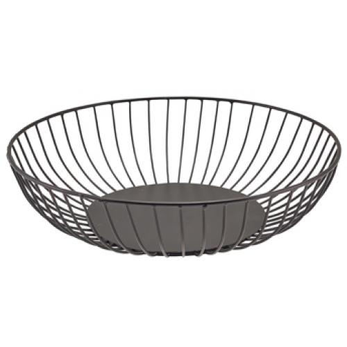 Display Basket - Round - Wire - Black - 27cm (10.5&quot;) - 7cm Deep
