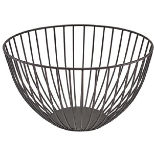 Display Basket - Round - Wire - Black - 24cm (9.5&quot;) - 13cm Deep