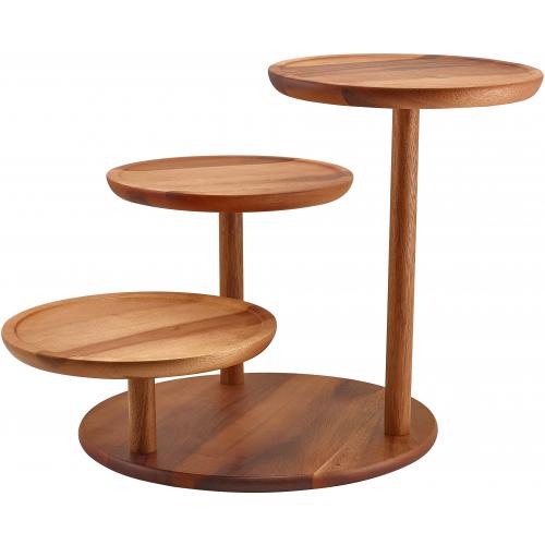 Platform Buffet Riser - 3 Tier - Acacia Wood - 37.5cm (14.75