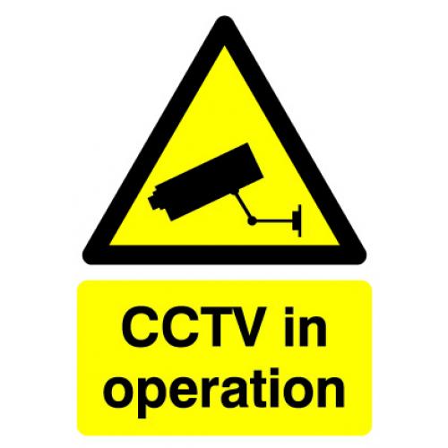 CCTV In Operation - Information Sign - Self Adhesive - 21cm (8.25&quot;)