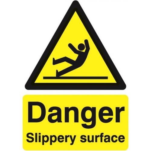 Danger Slippery Surface - Warning Sign - Rigid - 21cm (8.5&quot;)