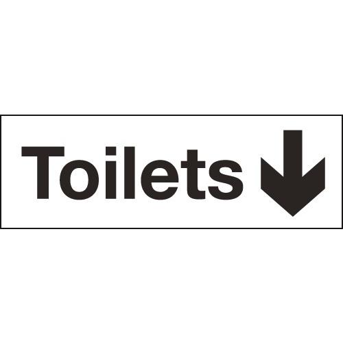 Toilets & Down Arrow - Rigid Plastic Sign