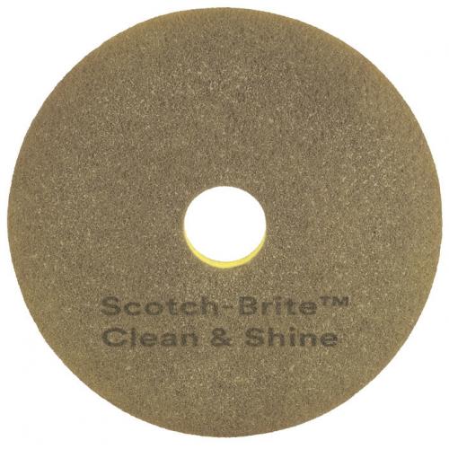 Floor Pad - Clean & Shine - Double Sided - Scotch-Brite&#8482; - Brown - 38cm (15&quot;)