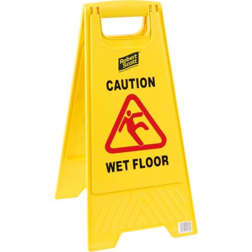 Wet Floor Sign - Caution Wet Floor - Cleaning in Progress - A Frame