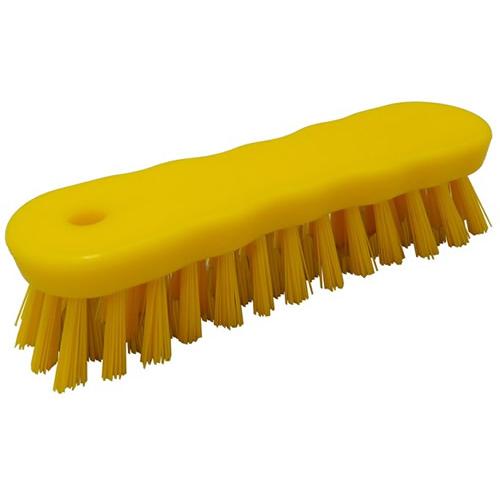 Hand Scrubbing Brush - Polypropylene - Stiff - Yellow - 18cm (7&quot;)