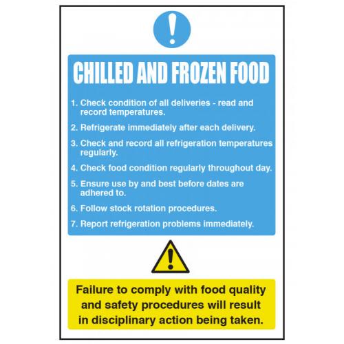 Chilled & Frozen Food - Information Guide - Self Adhesive - 20cm (8&quot;)