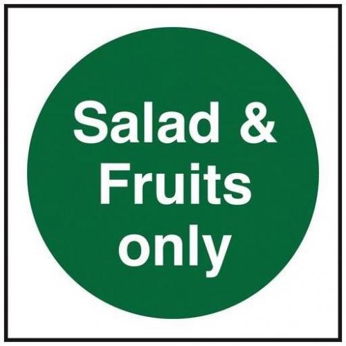 Salad & Fruits Only Sign - Square - 10cm (4&#39;&#39;)