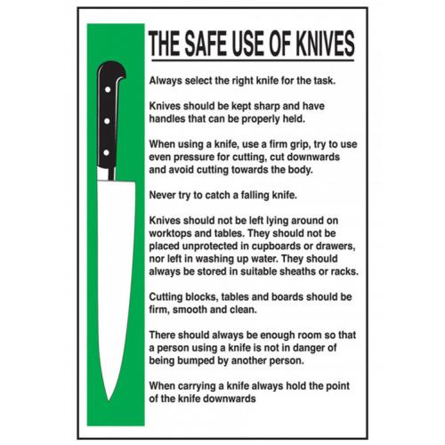 The Safe Use of Knives - Information Guidance - Self Adhesive - 20cm (8&quot;)
