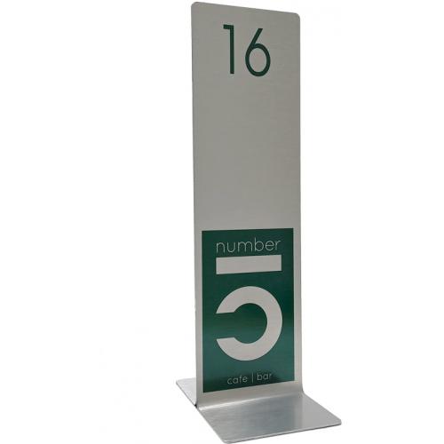 Table Numbers - Tall Slimline - Metal - Brushed Silver - 25cm (10&quot;)
