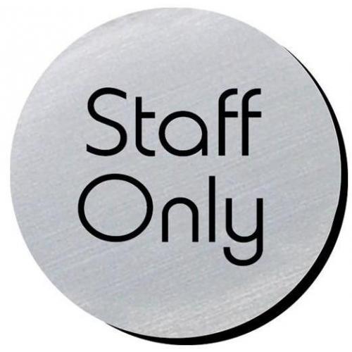 Staff Only - Silver Metallic - Round - 7.5cm (3&#39;&#39;) dia