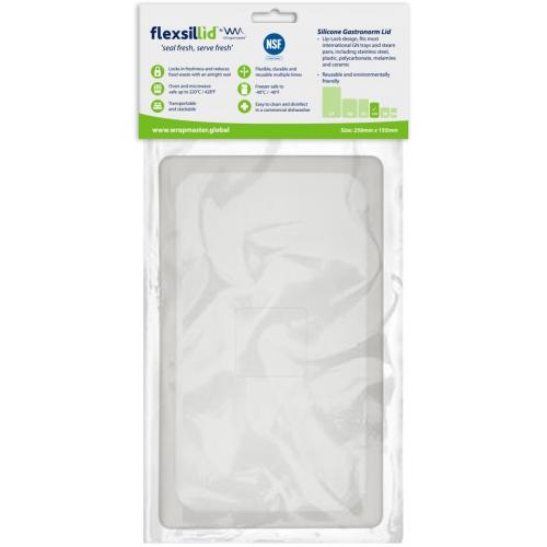 Gastronorm - Universal Flat Lid - Silicone - Clear - Flexsil-Lid&#8482; - 1/4GN