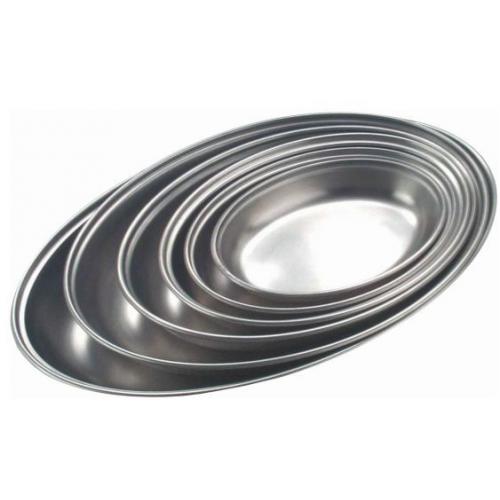 Vegetable Dish - Oval - Stainless Steel - 22.5cm (9&quot;)