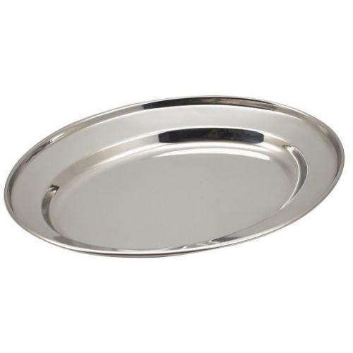 Meat Flat - Oval - 18/0 Stainless Steel - 22cm (8.75&quot; )