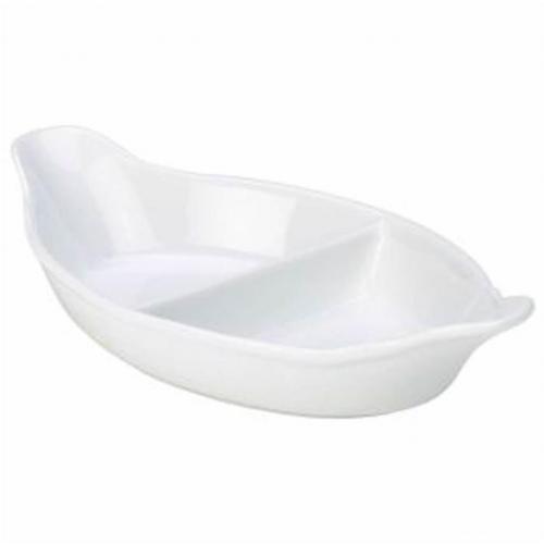Eared Dish - Oval - Divided - 28cm (11&quot;)