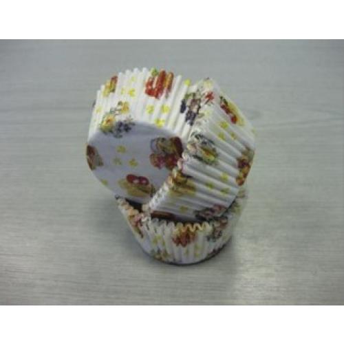 Baking Case - Fruit & Flower Print - Paper - White - 4.1x2.4cm (1.6x0.9&quot;) - 40gsm