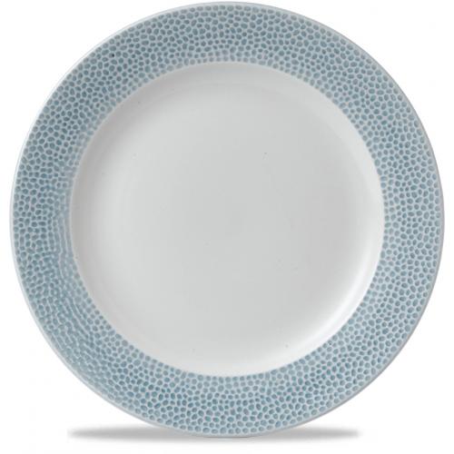 Wide Rimmed Plate - Footed - Churchill&#39;s - Isla - Ocean Blue - 26cm (10.25&quot;)