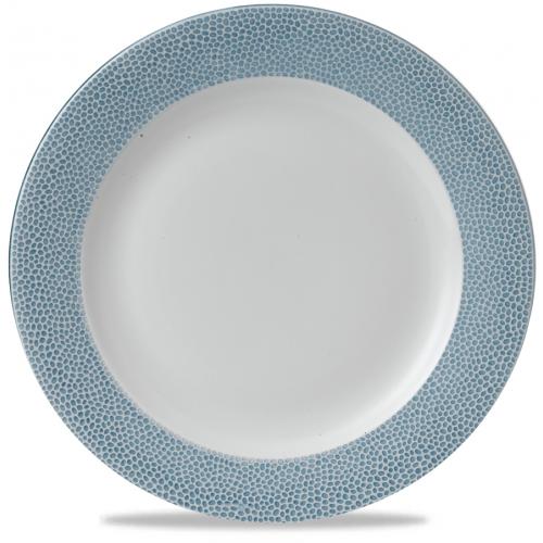 Wide Rimmed Plate - Footed - Churchill&#39;s - Isla - Ocean Blue - 30.5cm (12&quot;)