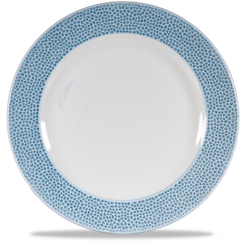 Wide Rimmed Plate - Footed - Churchill&#39;s - Isla - Ocean Blue - 27.5cm (10.75&quot;)