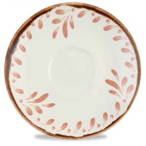 Cappuccino Saucer - Dudson&#39;s - Harvest Mediterranean - Terracotta - 15.6cm (6.1&quot;)