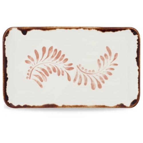 Organic Platter - Oblong - Dudson&#39;s - Harvest Mediterranean - Terracotta - 27cm (10.6&quot;)