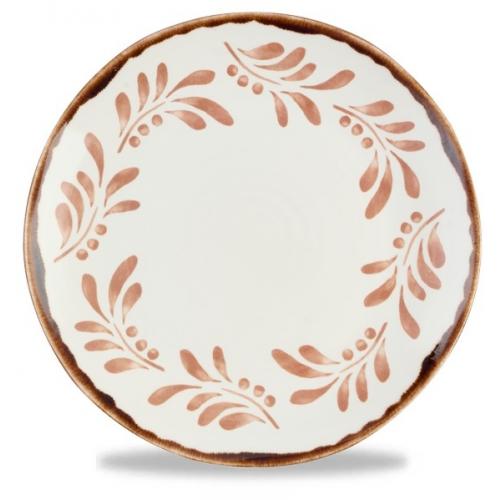 Organic Coupe Plate - Dudson&#39;s - Harvest Mediterranean - Terracotta - 23cm (9&quot;)