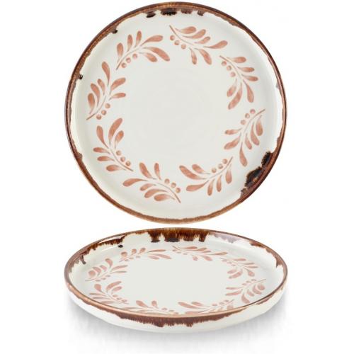 Walled Plate - Dudson&#39;s - Harvest Mediterranean - Terracotta - 21cm (8.25&quot;)