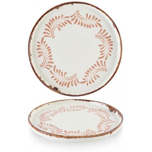 Walled Plate - Dudson&#39;s - Harvest Mediterranean - Terracotta - 26cm (10.25&quot;)
