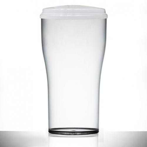 Beer Glass With Lid - Polycarbonate - Tulip - 40oz (114cl) (2 pint) CE