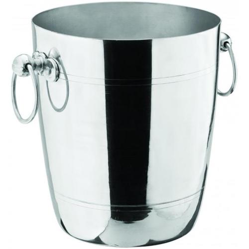 Wine & Champagne Bucket with Ring Handles - Polished Aluminium - 20cm (7.9&quot;)