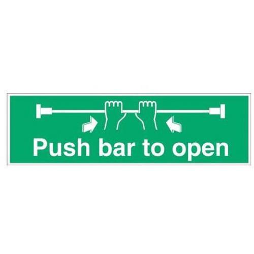 Push Bar To Open - Door Sign & Symbol - Self Adhesive - 46x15cm (18x6&#39;&#39;)