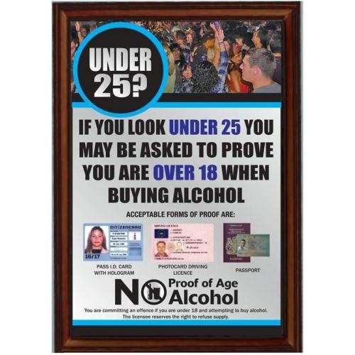 Under 25 - Proof of Age Sign - Framed - Silver