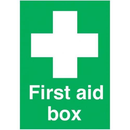 First Aid Box Sign - Self Adhesive - 10cm (4&quot;)