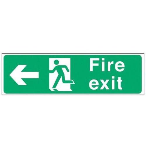 Fire Exit - Arrow Left Sign - Self Adhesive - Mileta - 45cm (18&#39;&#39;)