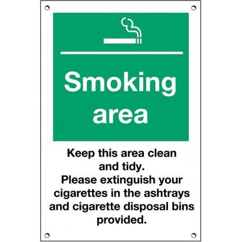 Smoking Area Sign - Rigid - 15cm (6&quot;)