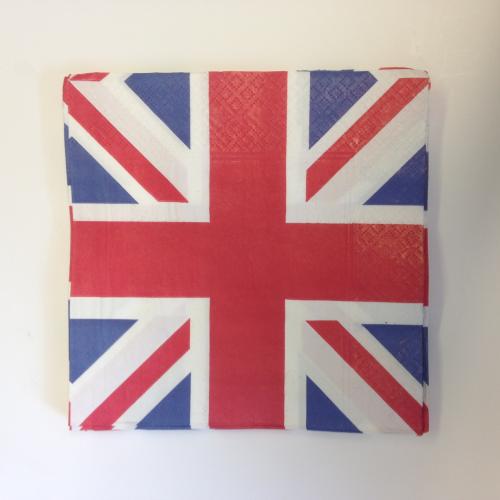 Lunch Napkin - Union Jack Print - 4 Fold - 2 Ply - 33cm