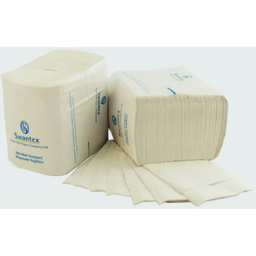 Compact Dispenser Napkin - Mini - White - 1 ply - 21cm (8.25&quot;)