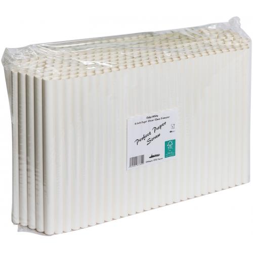 Smoothie Straw - Paper - White - 23cm (9&quot;) x 12mm