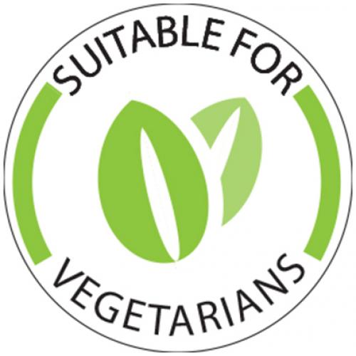 Suitable for Vegetarians - Food Identification Label - 2.5cm (1&quot;) dia