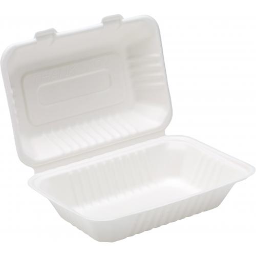 Fish & Chip Box - 1 Compartment - Natural Fibre - Bagasse - White - 32.5cm (12.8&quot;)