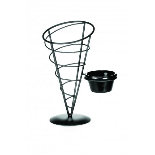 Appetizer - Black Cone - With 1 Ramekin - 23cm (9&quot;)