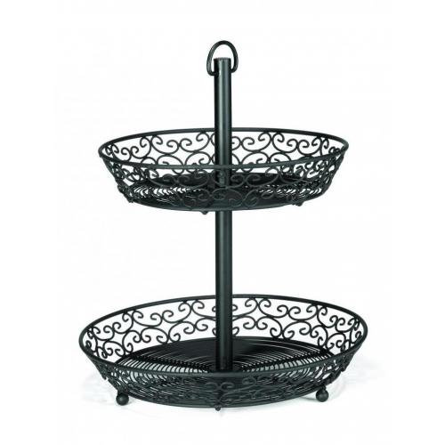 Display Basket Stand - Black  - 2 Tier - 26.5cm (10.4&quot;)