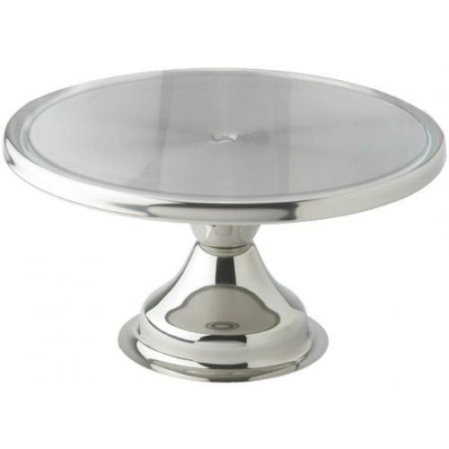 Cake Plate - Pedestal - Stainless Steel - 32.4cm (12.8&quot;)