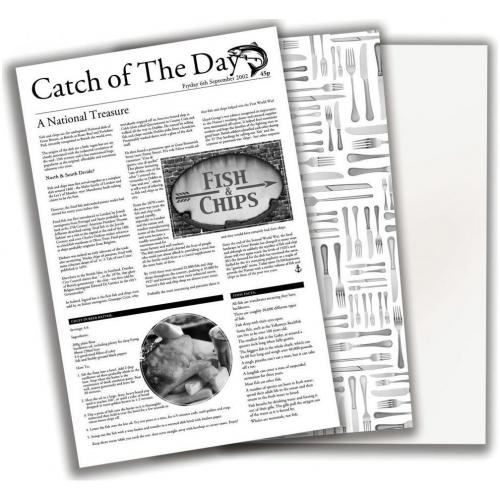 Greaseproof Paper - Oblong Sheets - Catch of the Day - 43cm (17&quot;)