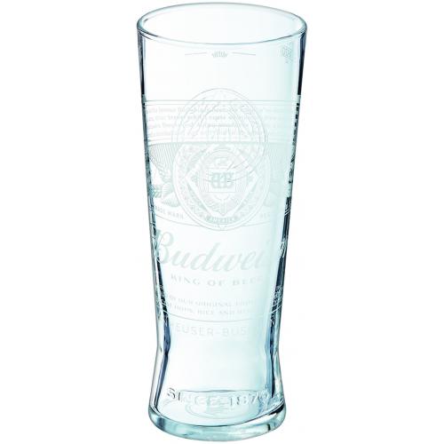 Beer Glass - Budweiser - Toughened - 20oz (57cl) CE - Nucleated