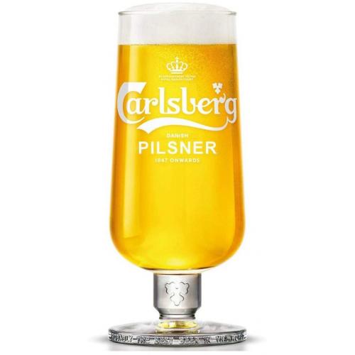 Beer Chalice - Carlsberg - Danish Pilsner - Toughened - Half Pint - 10oz (28cl) CE - Nucleated