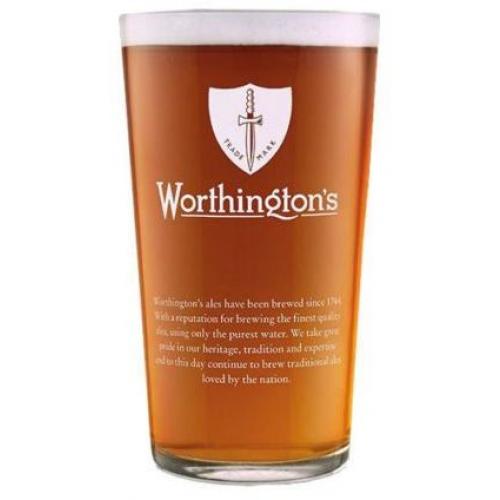 Beer Glass - Worthington&#39;s - Toughened - 20oz (57cl) CE