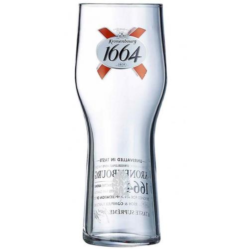 Beer Glass - Kronenbourg 1664 - Toughened - 20oz (57cl) CE - Nucleated