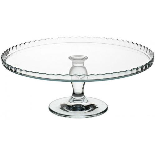 Cake Plate - Pedastal Glass - (Upturned Rim) - Patisserie - 32cm (12.5&quot;)
